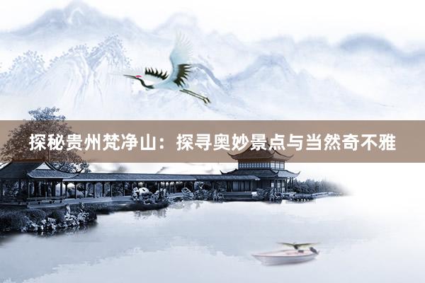 探秘贵州梵净山：探寻奥妙景点与当然奇不雅
